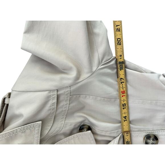 Laundry by Shelli Segal Women's Cream Double Breasted Trench Coat Size Medium - Picture 4 of 8